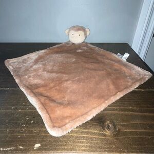Carters Monkey Head Corner Brown Tan Toy Plush Lovey Security Blanket 2016 12"